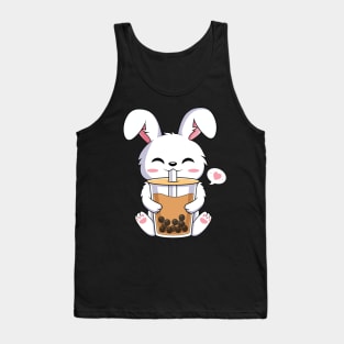 Kawaii Bunny Rabbit Drinking Boba Tea Anime Tank Top